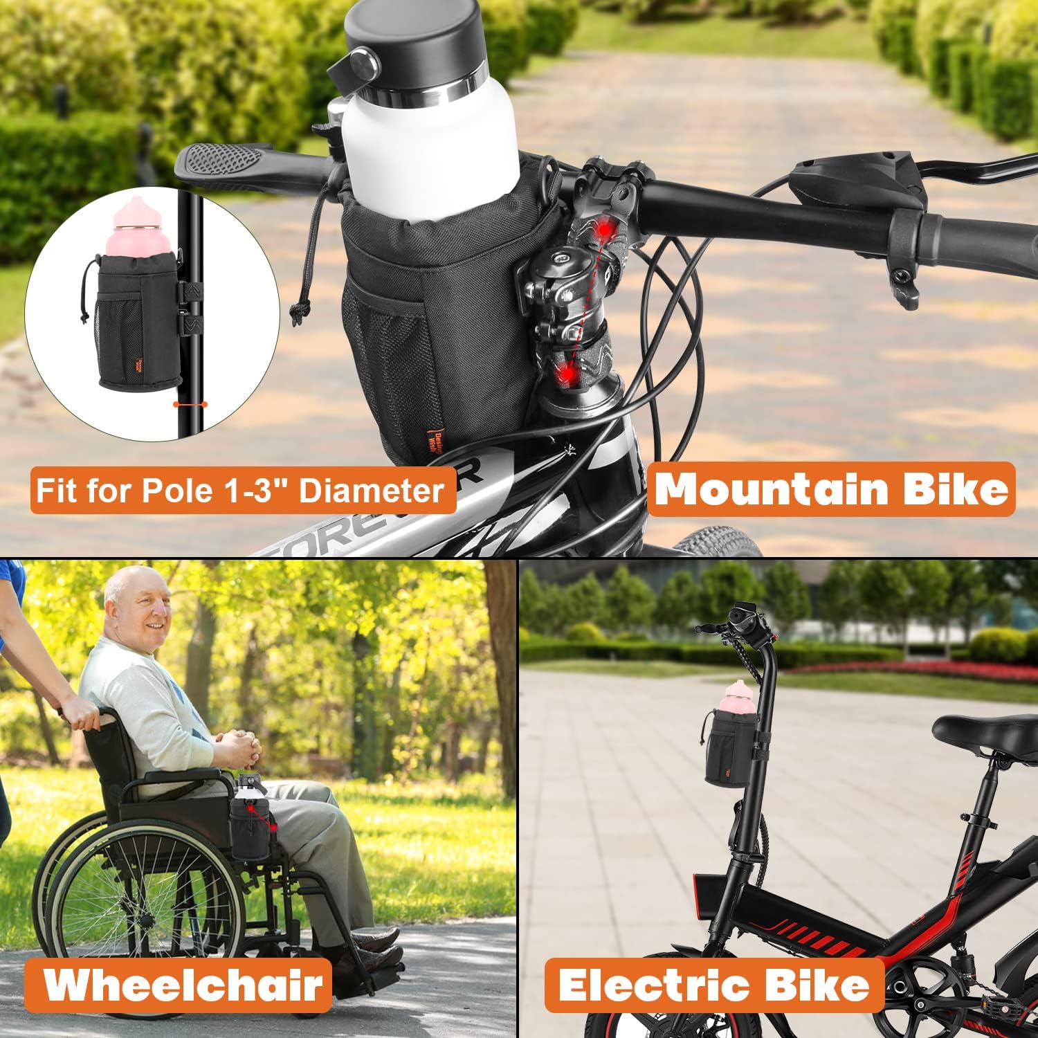 Bike Water Bottle Holder with  - Mountain Biking Water Bottle reseña y precio